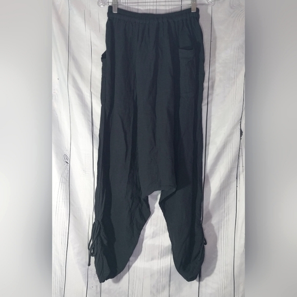 Free People Black Harem Cotton Boho Pants Size S - Picture 12 of 12